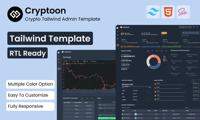 Cryptoon - Tailwind Crypto Admin Dashboard Template