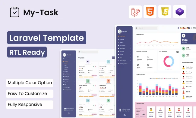 Mytask - Laravel Project Management Admin Template